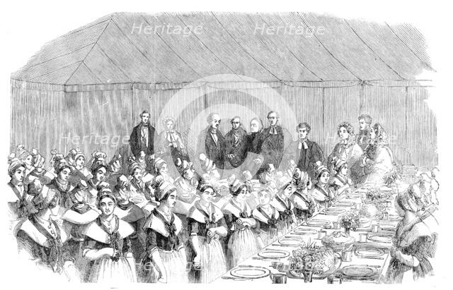 The Centenary Fete of the Asylum for Female Orphans - the Archbishop of Canterbury Saying Grace,1858 Creator: Unknown.