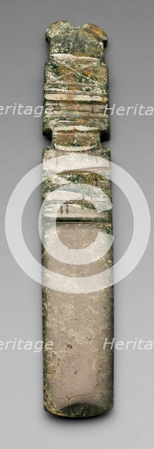 Celt Pendant Depicting an Abstract Figure with a Tall Headdress, A.D. 1/500. Creator: Unknown.