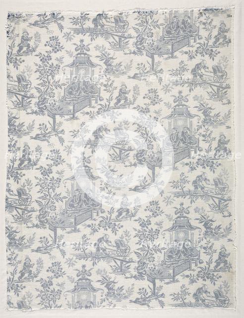 Fragment of Woodblock Printed Cotton, c. 1770. Creator: Unknown.