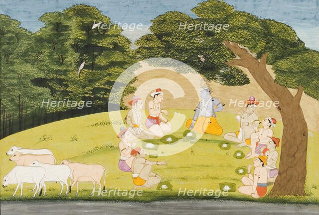 Krishna and the Cowherds on a Picnic, Folio from a Bhagavata Purana, between 1760 and 1765. Creator: Unknown.