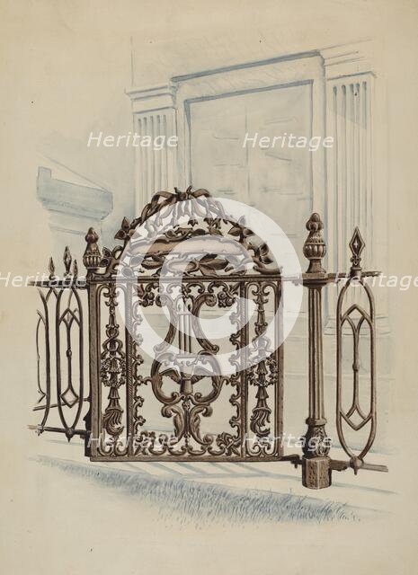 Cast Iron Gate, c. 1936. Creator: Al Curry.
