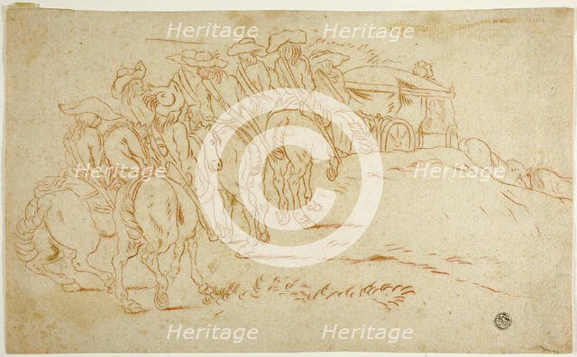 Cavalry Escorting Coach, n.d. Creator: Hendrik Verschuring.