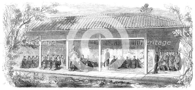 First audience of a British minister with the Tycoon of Japan at Jeddo..., 1860. Creator: Unknown.