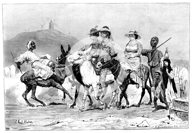 'A Band of Tourists, Egypt', 1881. Artist: R Brandamour