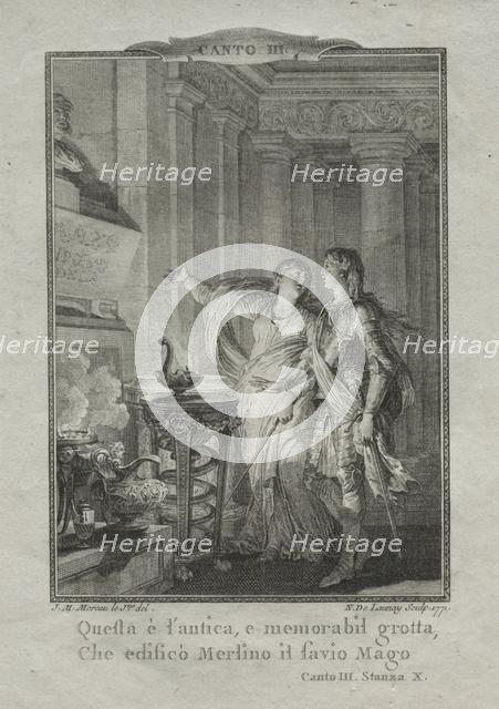 In the Grotto of Merlin, the Magician, 1771. Creator: Nicolas Delaunay (French, 1739-1792).