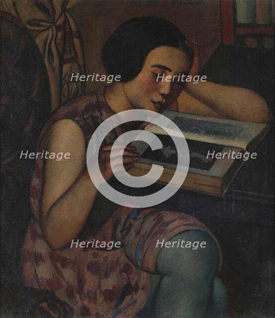 Bambina che legge (Little girl reading). Creator: Marussig, Pietro (1879-1937).