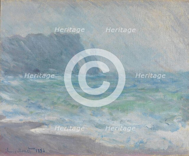 Étretat in the Rain, 1886. Creator: Claude Monet.