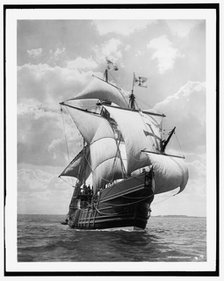 Spanish caravel Santa Maria, (c1907?). Creator: Edward H Hart.