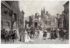 Scene from the premiere of the Opera Le Cid by Jules Massenet  , 1885. Creator: Bayard, Émile-Antoine (1837-1891).