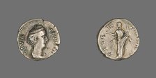 Denarius (Coin) Portraying Empress Faustina the Elder, after 141. Creator: Unknown.