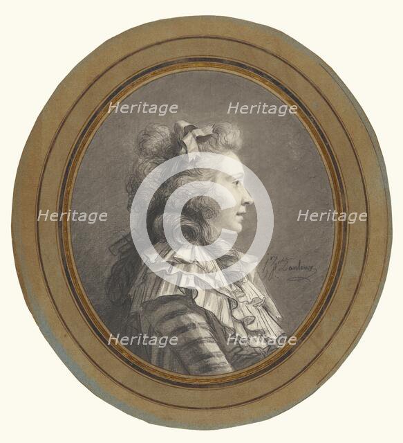 Portrait of a Young Lady in Profile, about 1783-1785. Creator: Henri-Pierre Danloux.