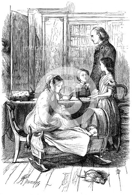 Scene from Framley Parsonage by Anthony Trollope, 1860.   Artist: John Everett Millais