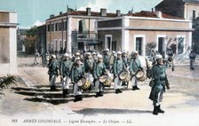 Marching band, French Foreign Legion, c1910. Artist: Unknown