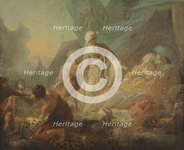 Laban Searching for His Stolen Gods, 1753. Creator: Augustin de Saint-Aubin (French, 1736-1807).