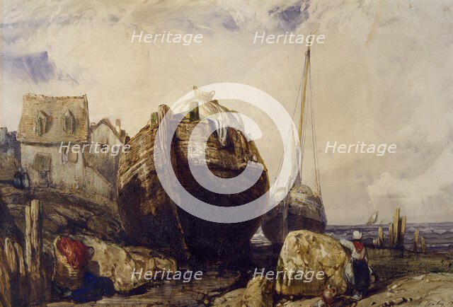 Fishing Boats, 1836. Creator: Eugene Isabey.