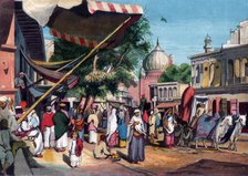 A street at the back of Jami Masjid, Delhi, India, 1857.Artist: William Carpenter
