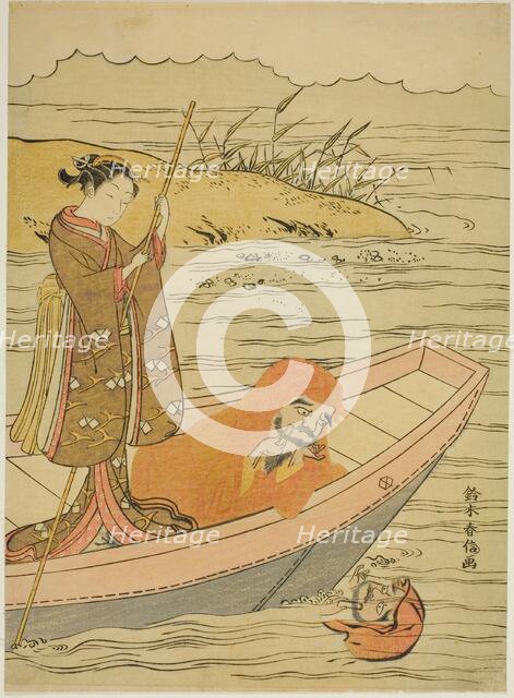 Daruma looking at his reflection, c. 1767/68. Creator: Suzuki Harunobu.