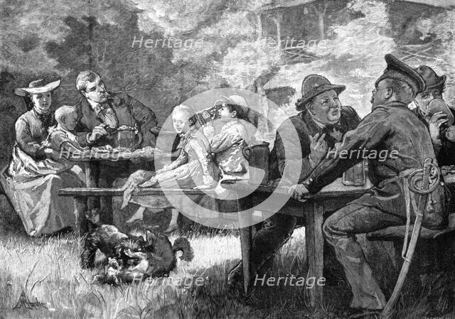 In the English Garden at Munich, 1881. Creator: Eugène Froment.