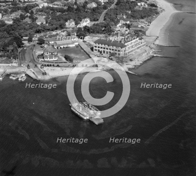 The Studland Ferry underway in the mouth of Poole Harbour, Sandbanks, Dorset, 1947. Artist: Aerofilms.