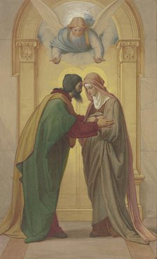 Joachim and Anna's meeting at the Golden Gate, 1856. Creator: Eduard von Steinle.