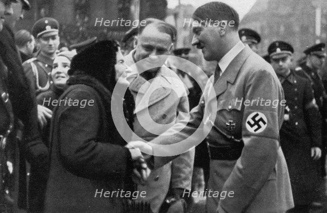 Adolf Hitler meets the people, 1936. Artist: Unknown