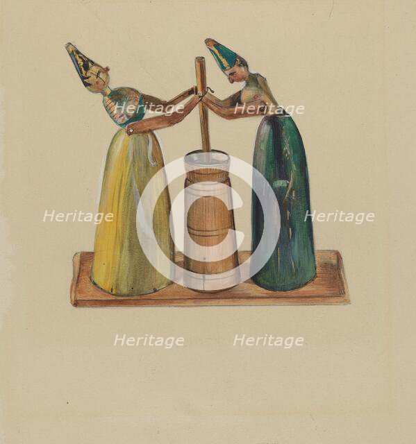 Woman Churning, c. 1936. Creator: Mina Lowry.