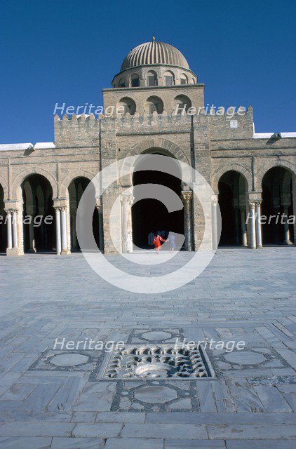 Courtyard of the Great Mosque in Kairoun, 7th century. Artist: Unknown