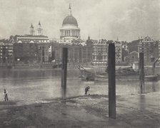 St Pauls from bankside. From the album: Photograph album - London, 1920s. Creator: Harry Moult.