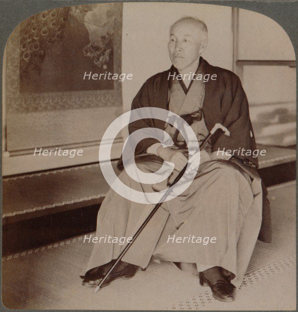 'Count Okuma, Ex-Minister of Foreign Affairs, at home, Tokyo, Japan', 1904. Artist: Unknown.