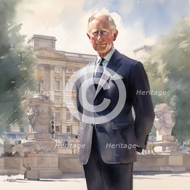 AI Image - Portrait of King Charles III, 2023. Creator: Heritage Images.