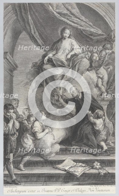 The Virgin appearing to San Filippo Neri, 1760-1819. Creators: Teodoro Viero, Francesco Maggiotto.