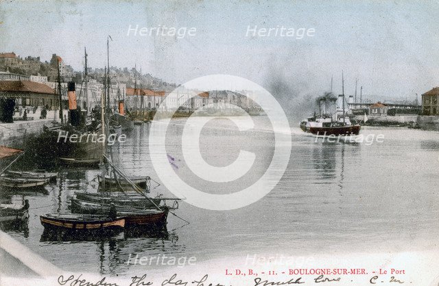 The port at Boulogne, France, 1904. Artist: Unknown