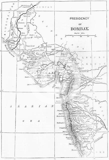 'Map of Presidency of Bombay', c1891. Creator: James Grant.