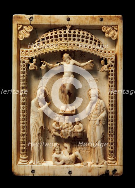 Icon with the Crucifixion, Byzantine, mid-10th century. Creator: Unknown.