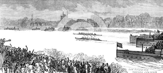 The Oxford and Cambridge Boat-Race: the race on Monday morning, 1880. Creator: Unknown.