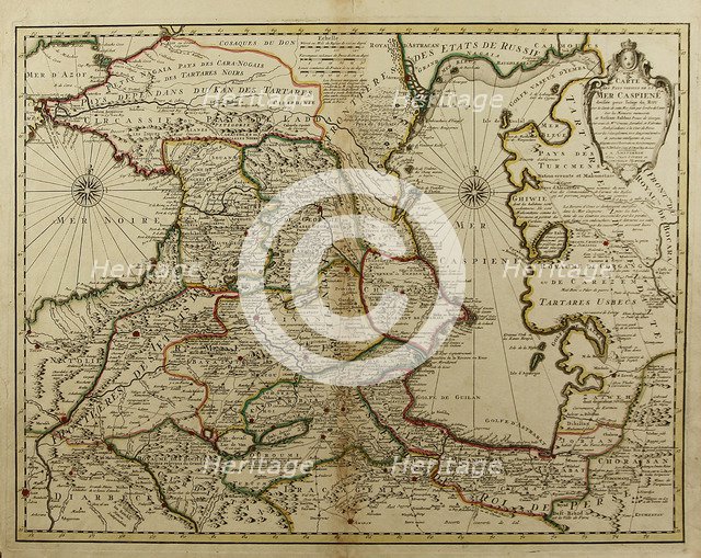 Map of the Caucasus and the Caspian Sea, c. 1800.