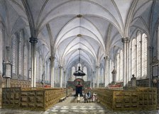 Interior view of Temple Church, London, 1811.                           Artist: George Shepherd