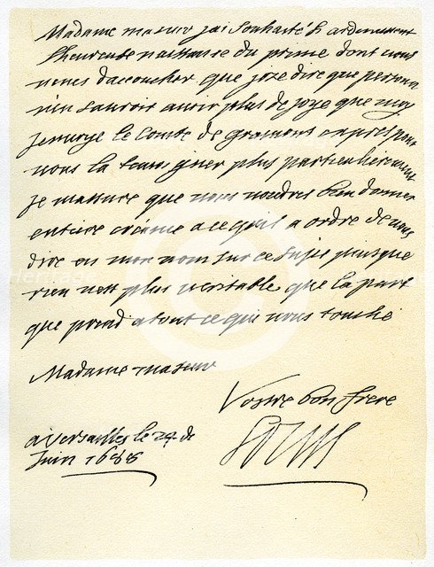 Letter from Louis XIV of France to Mary of Modena, 24th June 1688.Artist: King Louis XIV of France