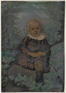 Portrait of small child in nature, 1860s-1880s. Creator: Unknown.