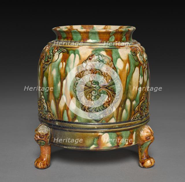 Jar with Applied Floral Decoration, 618-907. Creator: Unknown.