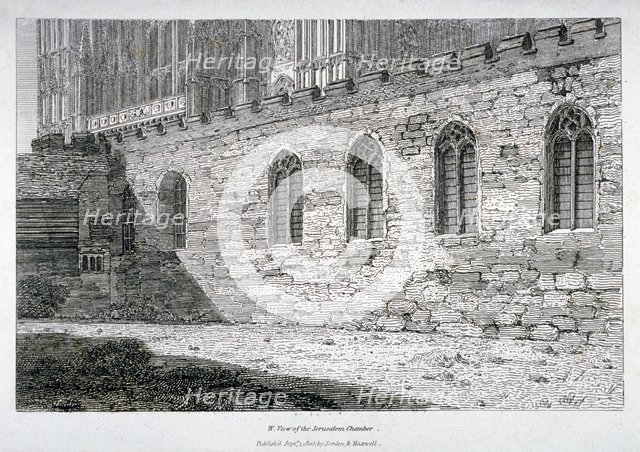 West view of the Jerusalem Chamber in Westminster Abbey, London, 1805. Artist: Anon