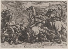 Plate 6: The Israelites Defeated by the Canaanites for Having Disobeyed Moses..., ca. 1590-ca. 1610. Creator: Antonio Tempesta.