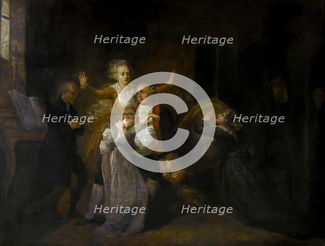 Farewell to Louis XVI by his Family in the Temple, 20th January 1793. Artist: Benazech, Charles (1767-1794)