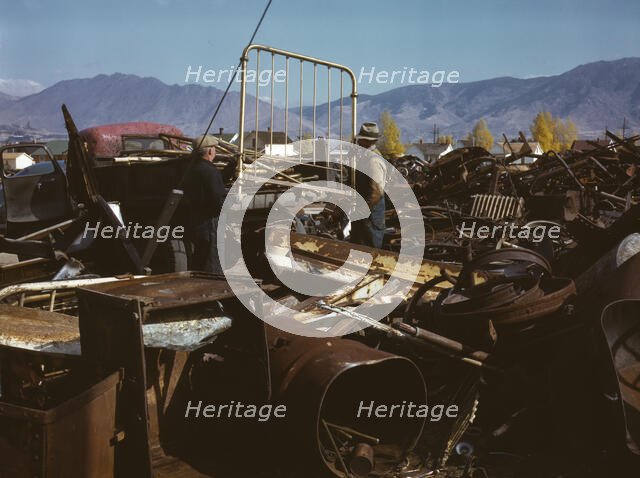 Scrap and salvage depot, Butte, Mont., 1942. Creator: Russell Lee.