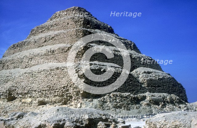 Step Pyramid of King Djoser (Zozer), Saqqara, Egypt, 3rd Dynasty, c2600 BC. Artist: Imhotep