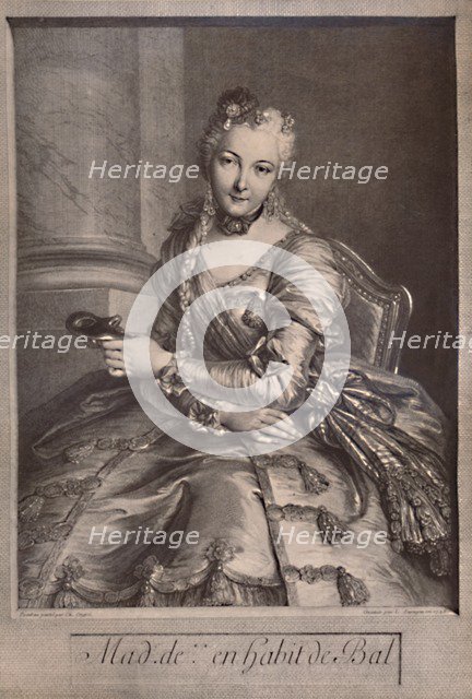 Madame de Pompadour, mistress of King Louis XV of France, 18th century (1894). Artist: Pierre-Louis de Surugue.