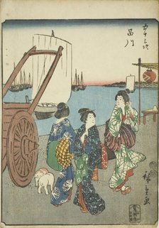 Shinagawa, from the series "Fifty-three Stations [of the Tokaido] (Gojusan tsugi)," also..., 1852. Creator: Ando Hiroshige.