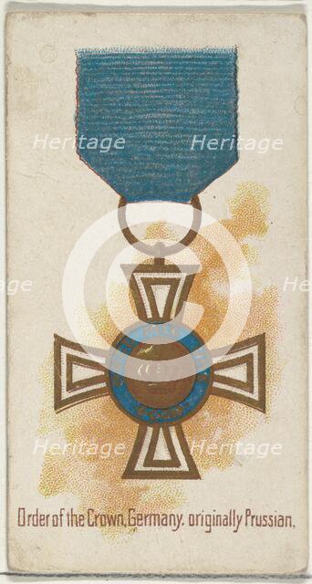 Order of the Crown, Germany, originally Prussian, from the World's Decorations series (N30..., 1890. Creator: Allen & Ginter.