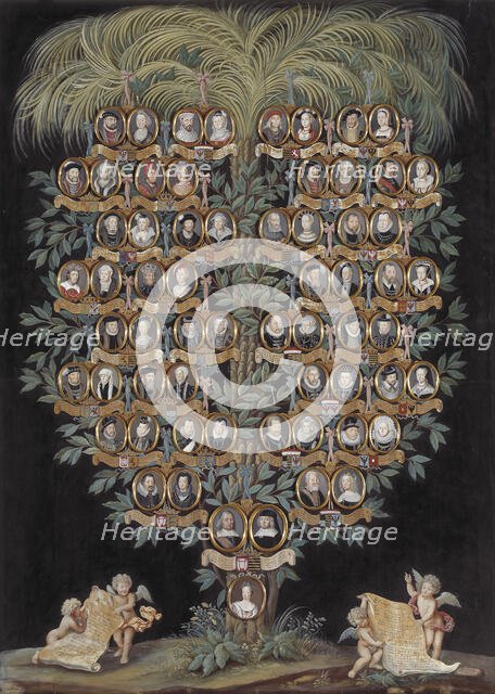 Hedvig Eleonora, Queen of Sweden, family tree, 1704. Creator: Eric Utterhielm.