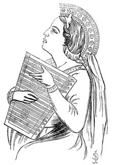 Woman playing a playing a Psaltery, c1840. Artist: Unknown